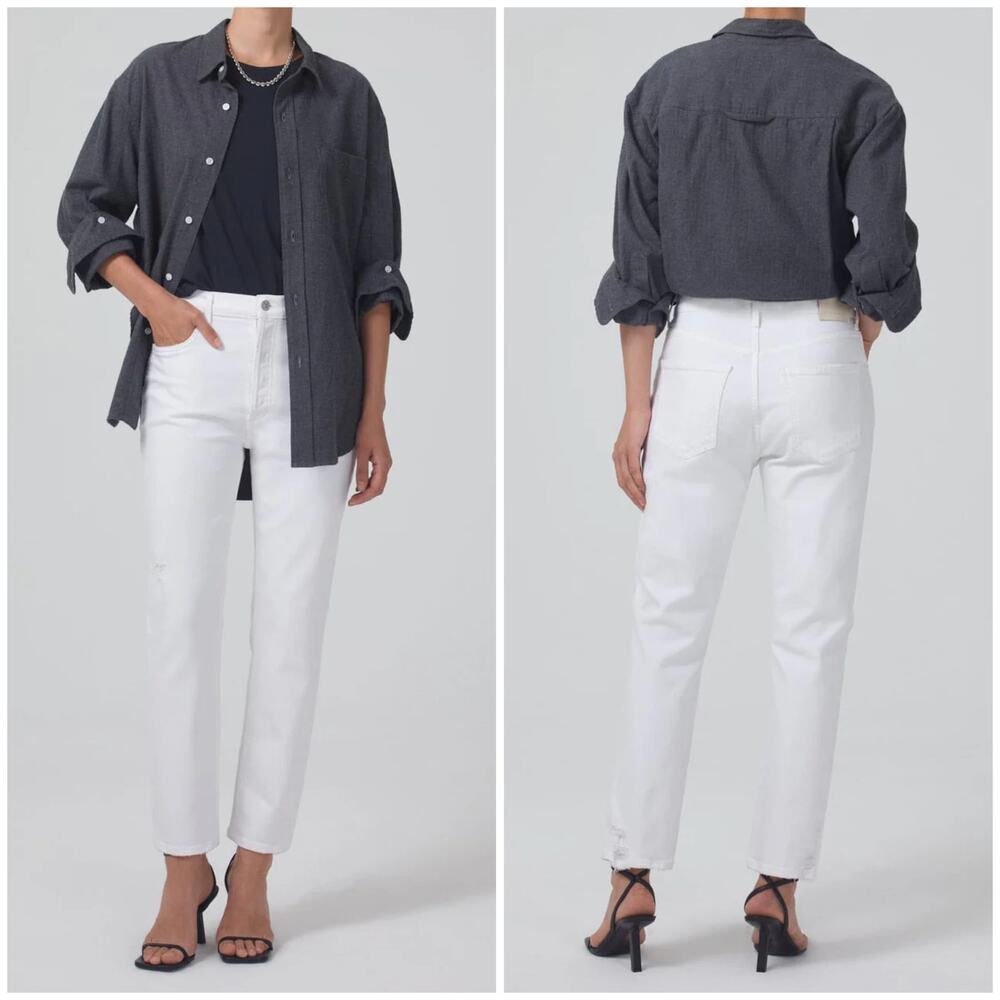 Citizens of Humanity Jolene High Rise Vintage Slim Jean White Out Wash